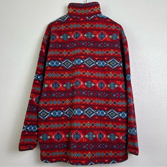 Kenzo Golf Aztec Southwestern Fleece Pullover Jacket 4 Large XL Spell Out Logo - Picture 6 of 12